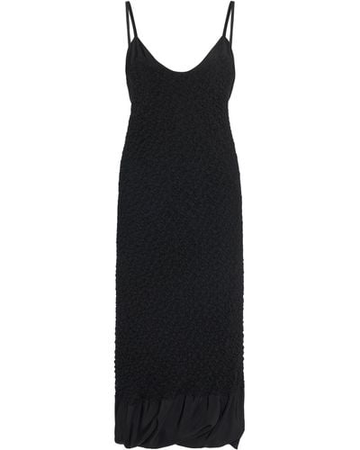 Jil Sander Exclusive Textured Cotton-blend Midi Dress - Black
