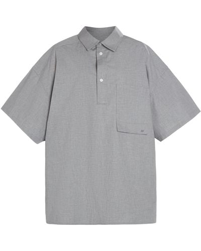 DARKPARK Alec Oversized Cotton Polo Shirt - Grey