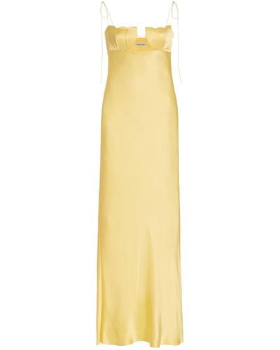 Anna October Tulip Satin Maxi Dress - Yellow