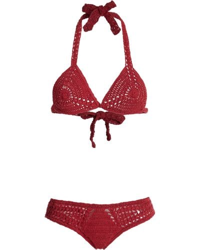 Akoia Swim Sachi Crocheted Cotton Bikini - Red