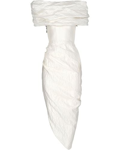Maticevski Amber Gathered Cocktail Dress - White