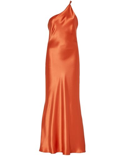 Galvan London Roxy Silk Dress - Orange