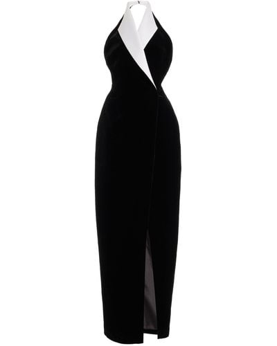 Rasario Satin-trimmed Crepe Maxi Wrap Dress - Black