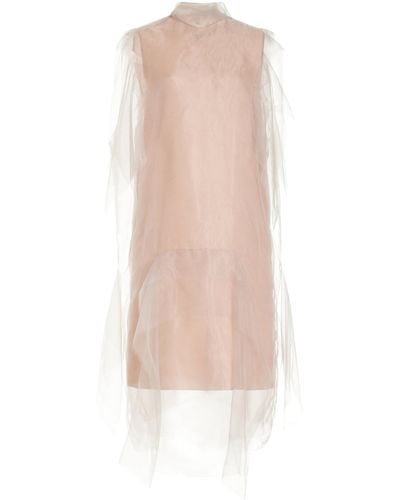 Prada Haze Silk Chiffon Midi Dress - White