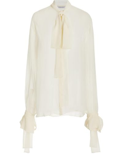LAQUAN SMITH Chiffon Button-down Shirt - White
