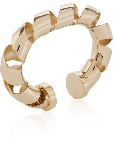 Rabanne Xl Link Twisted Gold-tone Cuff Bracelet - Metallic