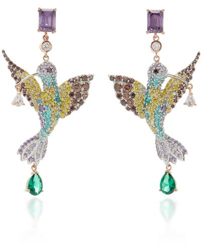 Anabela Chan Hummingbird 18k Gold Vermeil Multi-stone Earrings - Multicolour