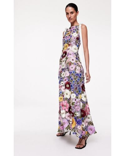 Rachel Gilbert Nya Embroidered Gown - Multicolour