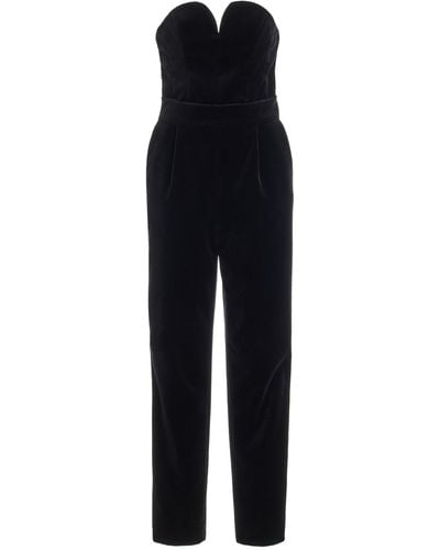 Blazé Milano Clyde Strapless Cotton-velvet Jumpsuit - Black