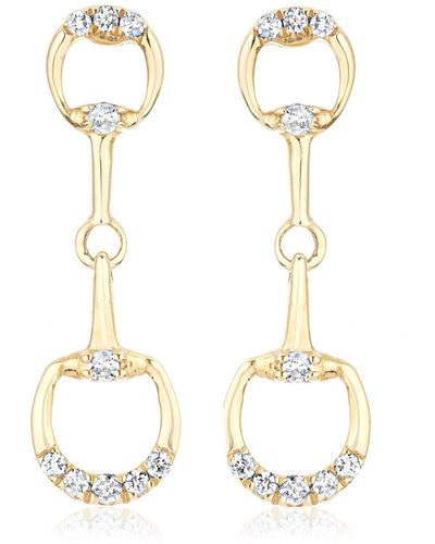 Adina Reyter Horsebit 14k Yellow Gold Diamond Earrings - White