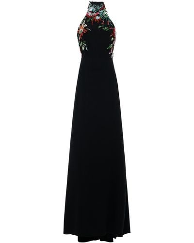 Zuhair Murad Embellished Cady Halter Gown - Black