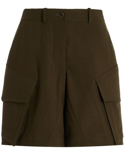 JW Anderson Tailored Stretch-wool Cargo Shorts - Green