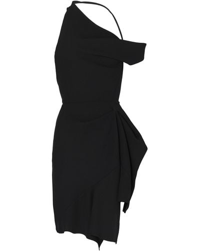 Maticevski Dossier One-shoulder Draped Crepe Mini Dress - Black