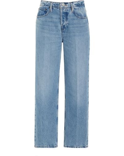 FRAME The Slouchy Rigid Low-rise Straight-leg Jeans - Blue