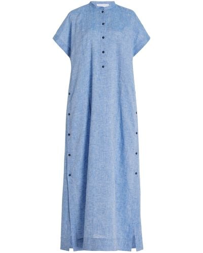 Bondi Born Lucca Organic Linen Maxi Dress - Blue