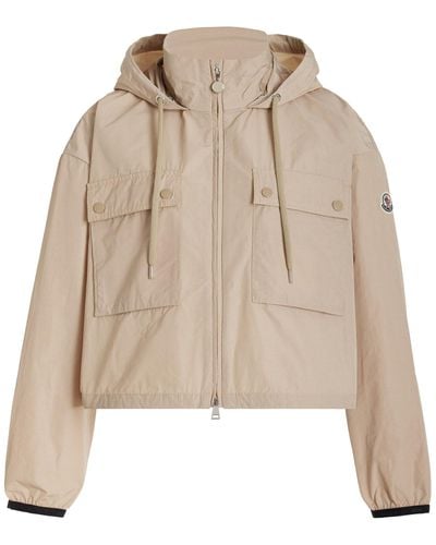 Moncler Leda Cropped Tech-poplin Parka Jacket - Natural