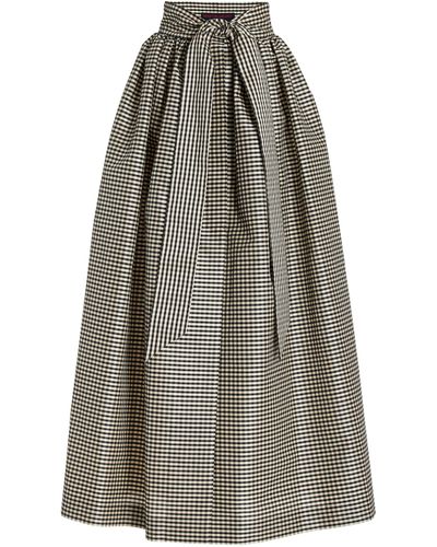 Martin Grant Gathered Silk-cotton Maxi Skirt - Gray