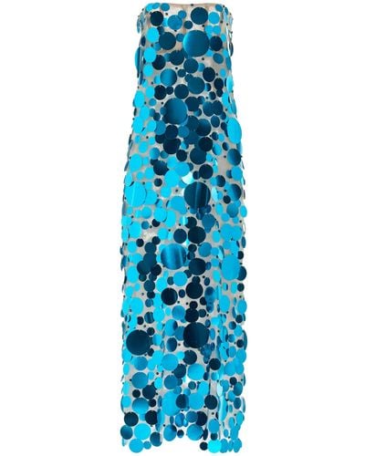 Francesca Miranda Disco Strapless Netted Dress - Blue