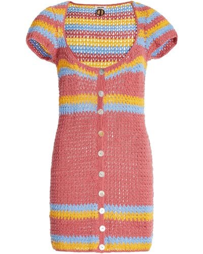 Akoia Swim Exclusive Crocheted Cotton Mini Dress - Pink