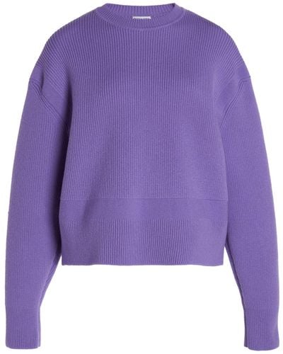 Bottega Veneta English Ribbed Cashmere-blend Sweater - Purple