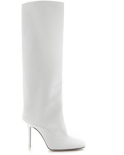 The Attico Sienna Leather Knee Boots - White