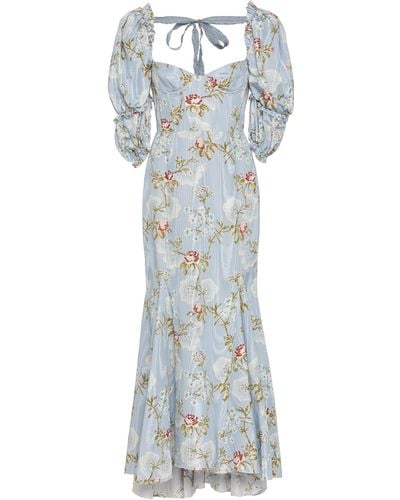 Brock Collection Olaya Floral Cotton-blend Dress - Blue