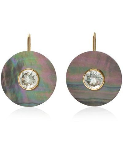 Lizzie Fortunato Taj Ii Amethyst Gold-plated Earrings - Gray
