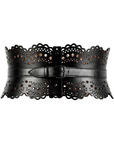 Alaïa Bustier Leather Belt - Black