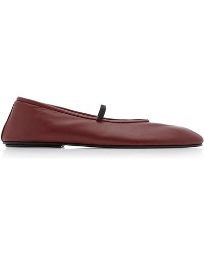 The Row Leather Ballet Flats - Red