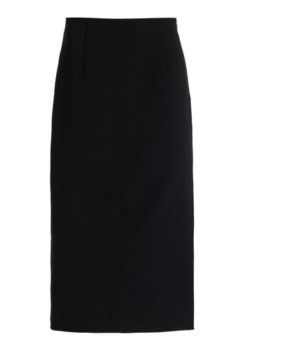 Carolina Herrera Exclusive Crepe Midi Pencil Skirt - Black