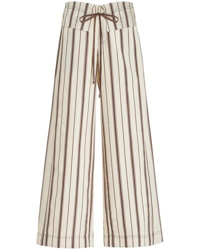 Sir. The Label Cannoli Folded Cotton Wide-leg Trousers - Natural