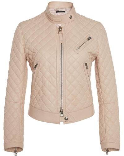 Tom Ford Quilted Leather Moto Jacket - Natural