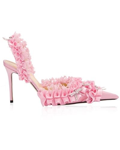 Mach & Mach Beauty Of Antoinette Satin Slingback Pump - Pink