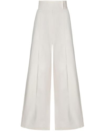 ANDRES OTALORA Vinales Pleated Linen Wide-leg Trousers - White