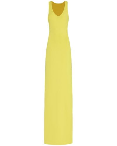 Brandon Maxwell The Cara Knit Maxi Dress - Yellow