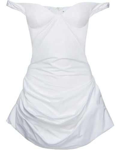 Magda Butrym Draped Cotton Mini Dress - White