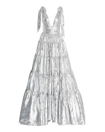 Carolina Herrera Tiered Lamé Gown - Metallic
