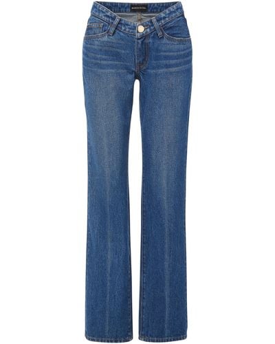 Brandon Maxwell Scoop-waisted Straight-leg Jeans - Blue
