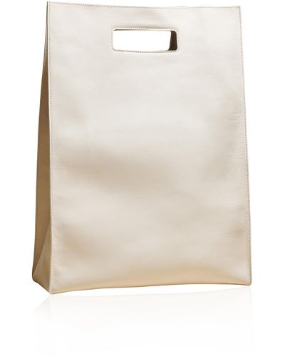 Khaite Hudson Leather Tote Bag - White