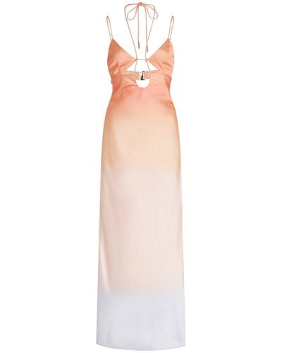 Significant Other Karli Cutout Ombre Satin Maxi Slip Dress - White