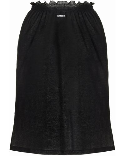 Miu Miu Cotton Jersey Midi Skirt - Black