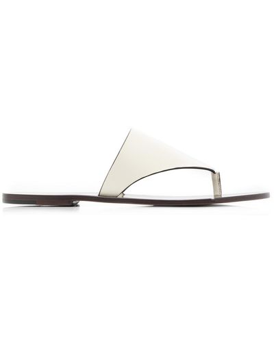 The Row Avery Leather Thong Sandals - White