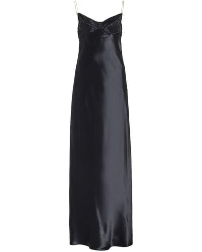 Miu Miu Satin Bustier Maxi Dress - Black
