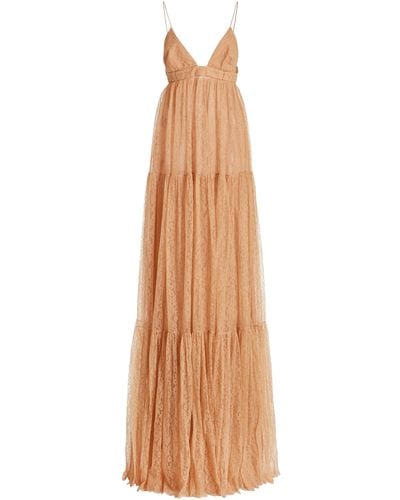 Michael Kors Tiered Lace Gown - Natural