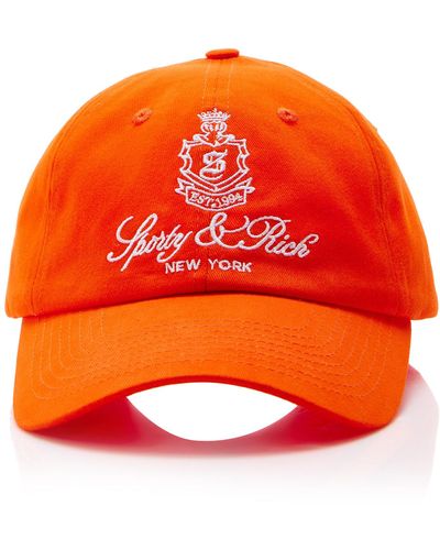 Sporty & Rich Vendome Cotton Baseball Cap - Orange