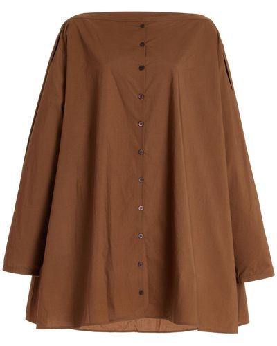 Totême Cotton Poplin Mini Dress - Brown