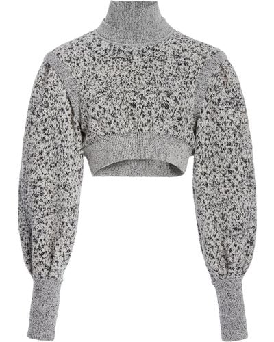 Rabanne Ribbed Cotton-blend Turtleneck Sweater - Gray