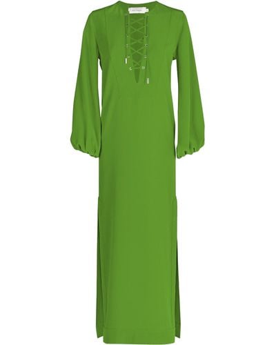 Silvia Tcherassi Isernia Lace-up Maxi Dress - Green