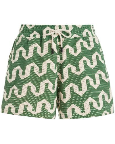 Oas Drizzle Knit Cotton Shorts - Green