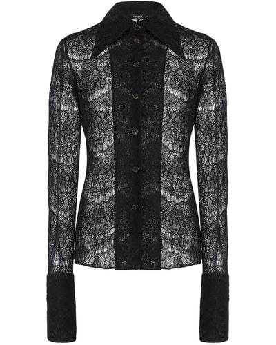 A.W.A.K.E. MODE Fitted Lace Shirt - Black